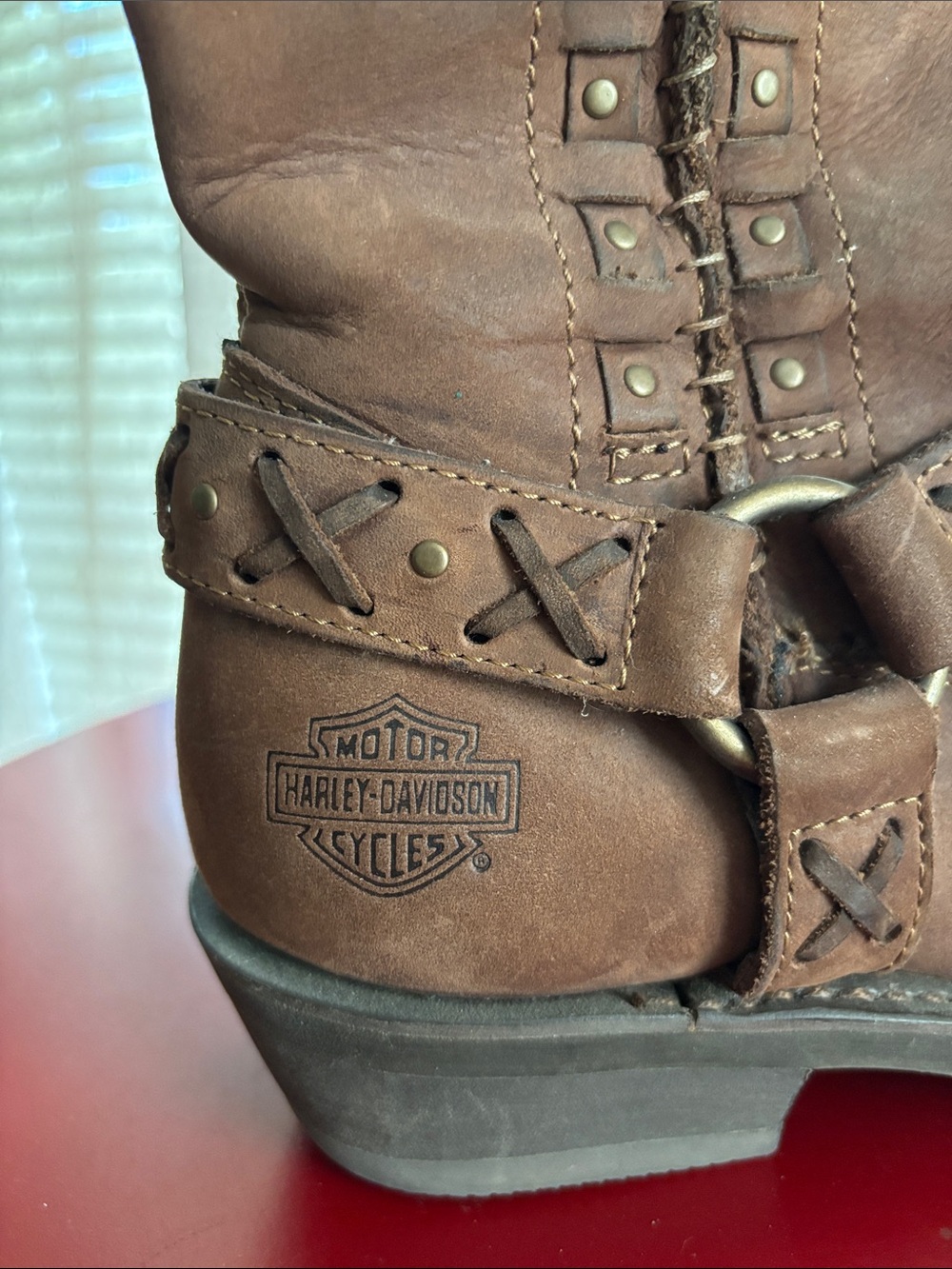 Harley-Davidson Brown Leather Mid-Calf Women’s US Size 9.5 Motorcycle Boots - Picture 6 of 16